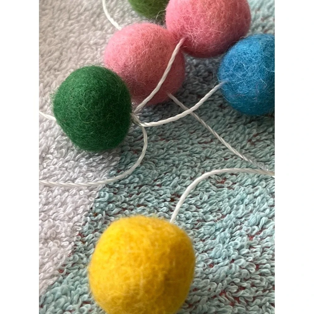 Colorful Felt Ball Garland School Teacher Festive Holiday 74